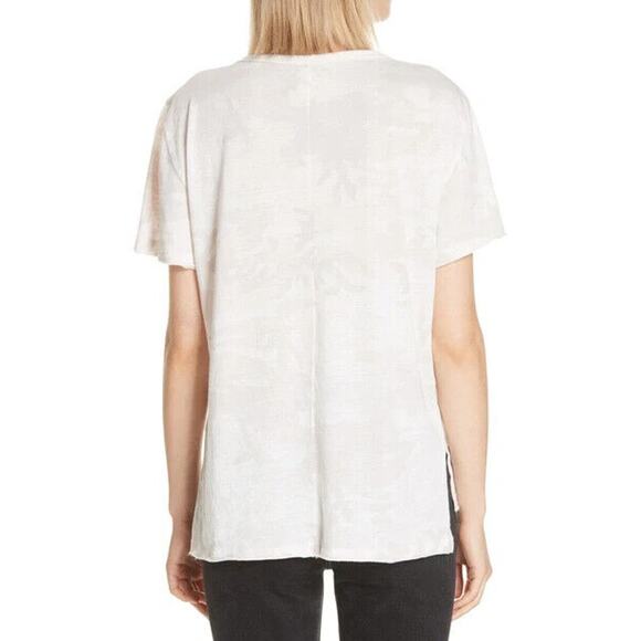 We The Free People Shirt Womens S Small Pearl Camo Cotton Blend Hi Low Hem Tee - Picture 14 of 15